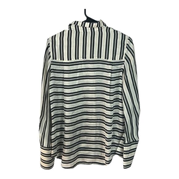Club Monaco Striped Silk Button Down Shirt Blouse Small - Picture 6 of 6